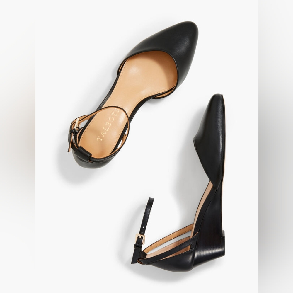 Talbots Black D'Orsay Pointed-Toe Flats